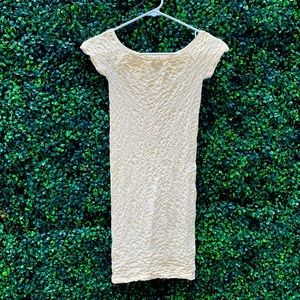 Stretchy off-white above the knee dress